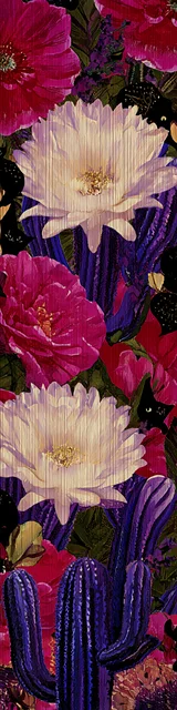 Free purple bookmark featuring a few purple cacti with flowers